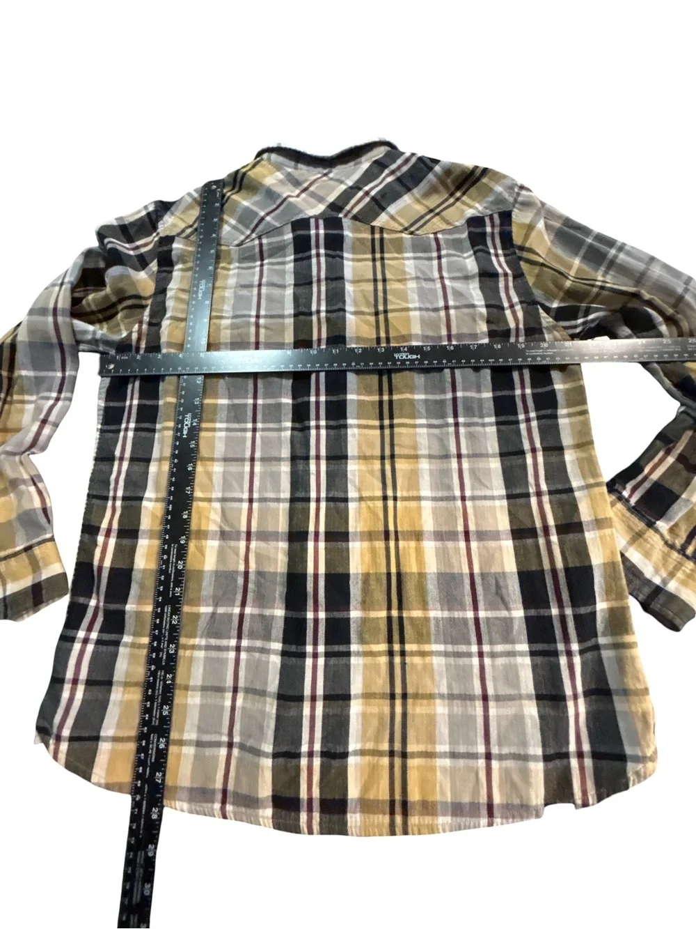 Levi's Modern Fit Pearl Snap Flannel Plaid Western Shirt Mens Large Granola Boy